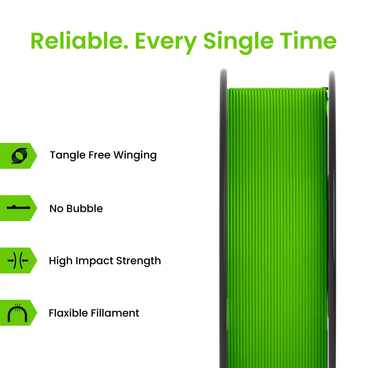 Lime Green PLA+ 3D Printer Filament - image 2