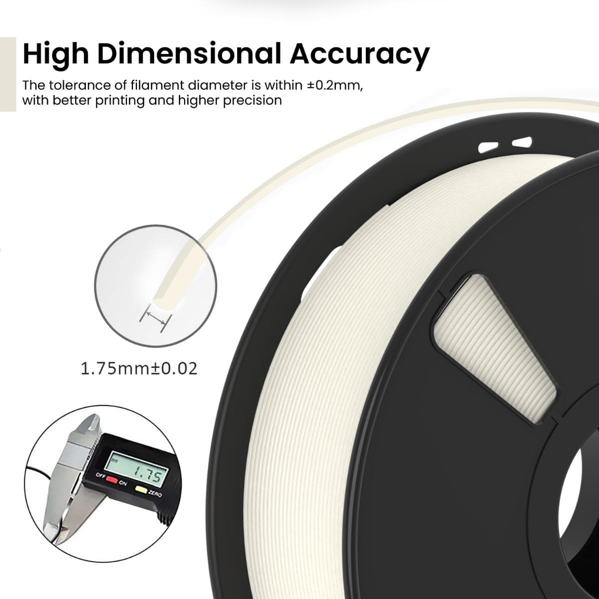 Ivory PLA+ 3D Printer Filament - image 3