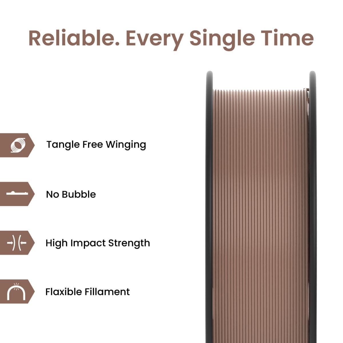 Wood Brown PLA+ 3D Printer Filament - image 2