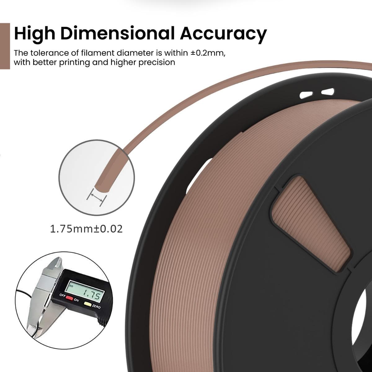Wood Brown PLA+ 3D Printer Filament - image 3