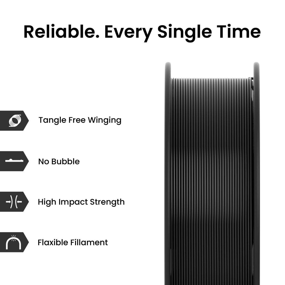 Black PLA Matte 3D Printer Filament - image 2
