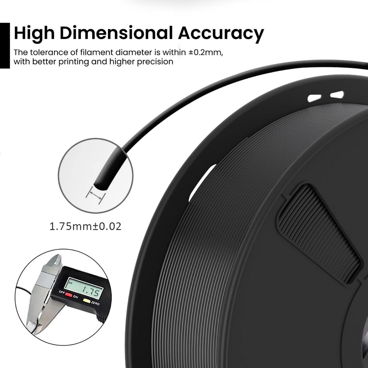 Black PLA Matte 3D Printer Filament - image 3