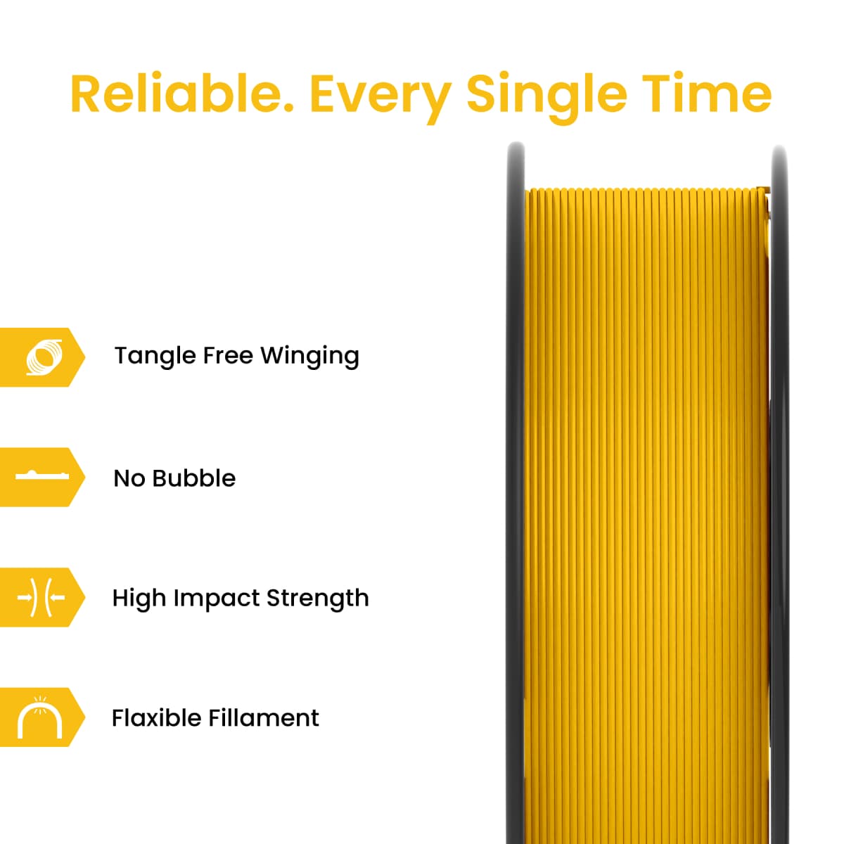 Yellow PLA Matte 3D Printer Filament - image 2