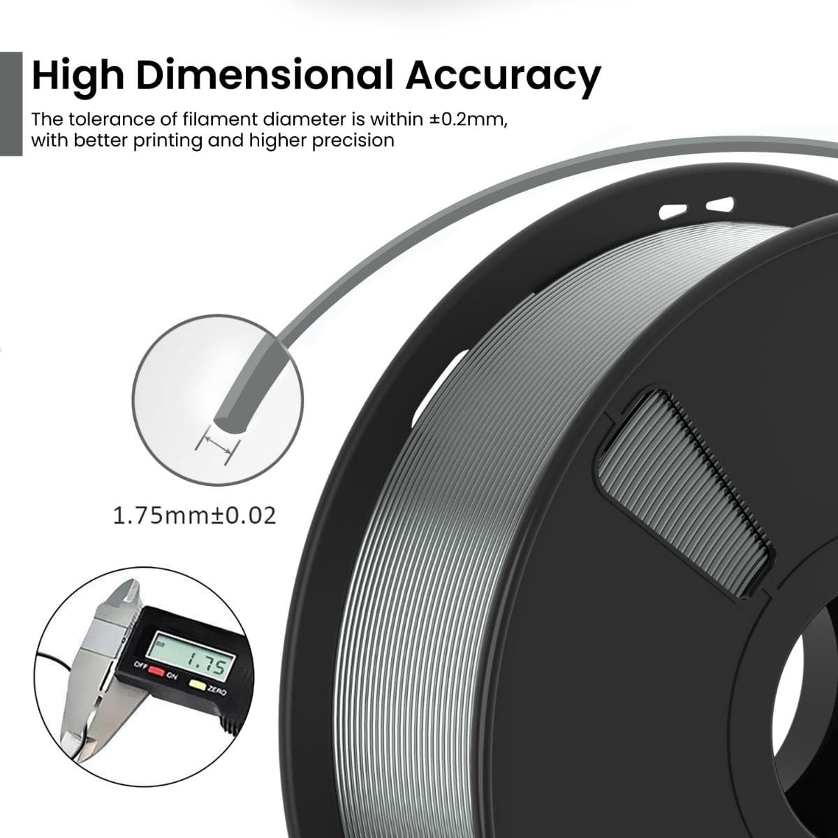 Dark Grey PLA Matte 3D Printer Filament - image 3