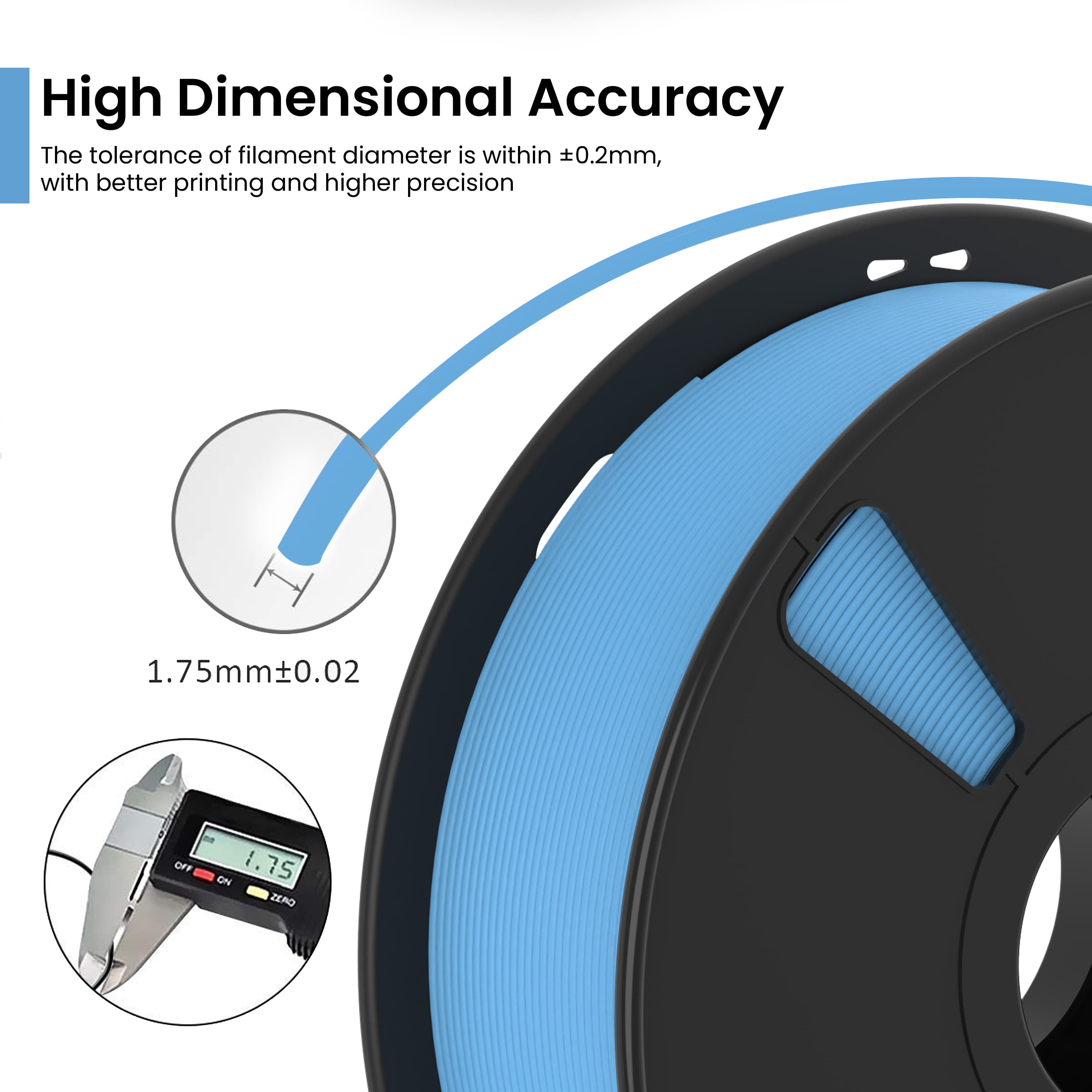 Sky Blue PLA Matte 3D Printer Filament - image 3